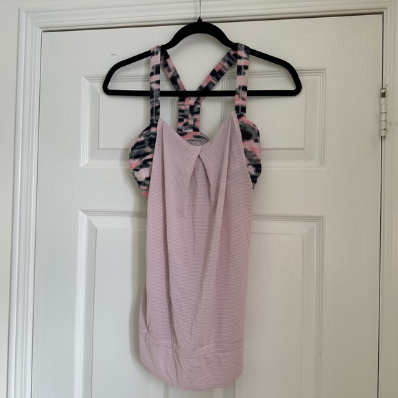 Lululemon Rest Less Tank in Heathered Wamo Camo Barely Pink size 6 - Picture 3 of 7